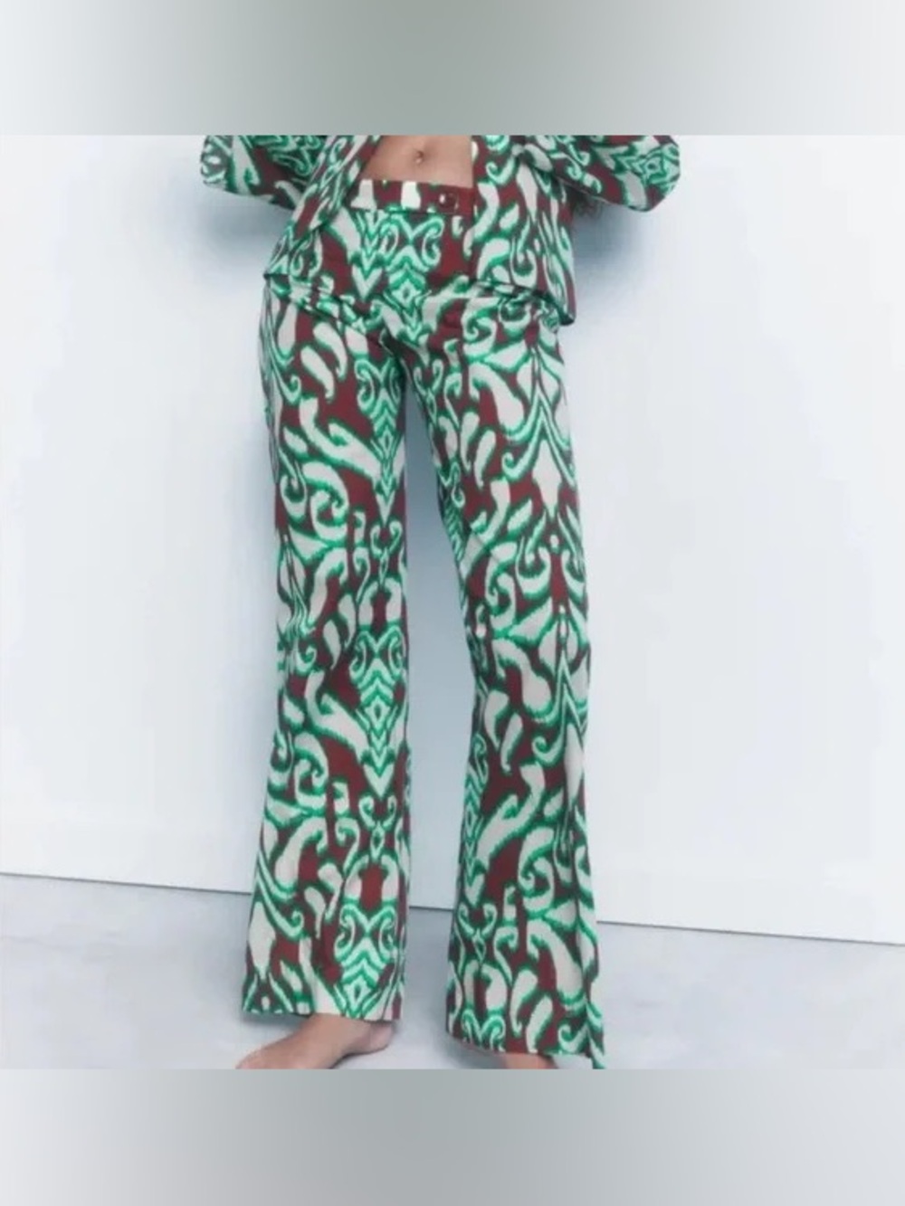Zara Selena Printed Cotton Pants